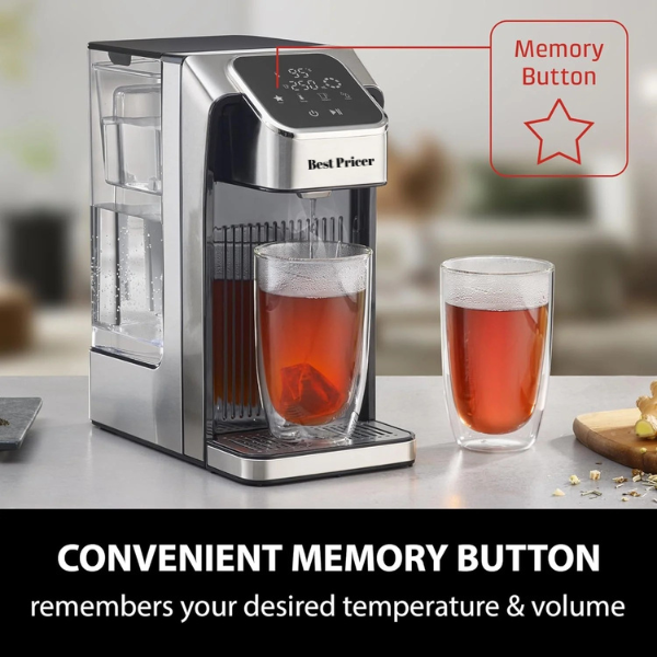 Best Pricer™ HW 770 Instant Hot Water Dispenser | Hot Water in 7 Seconds | Up to 50% Energy Savings | 13 Temperature Settings | 8 Dispense Quantities | Memory Function