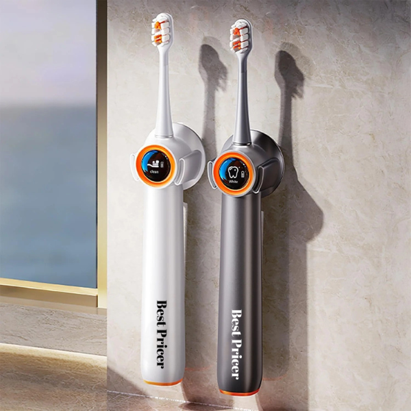 Best Pricer™ AirJet Bubble Sonic 2-in-1 Electric Toothbrush (White) | Flossing + Brushing Technology | 100 % Plaque Removal | Sensitive-Gum Safe | 60-Day Battery | Luxury Gift Set with 2 Brush Heads