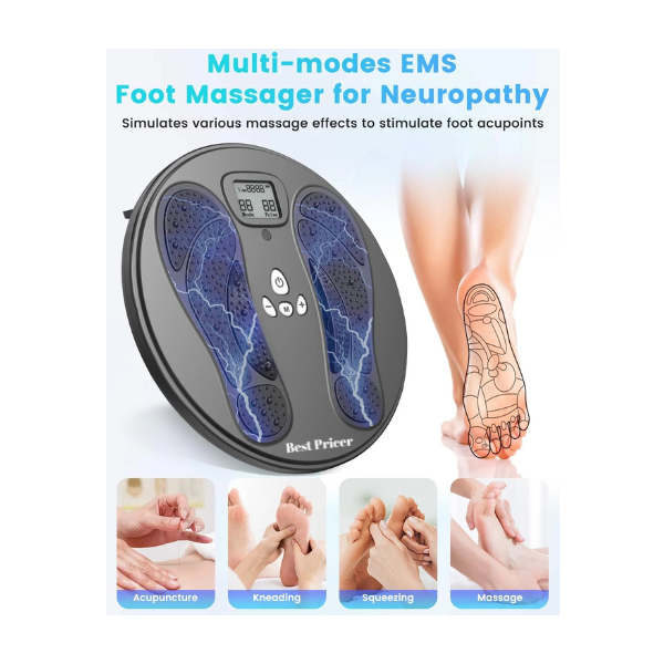 Best Pricer™ Medic Circulation Machine – EMS & TENS Foot and Leg Blood Booster | Rechargeable Electric Foot Massager | Pain & Circulation Stimulator | Neuropathy & Muscle Relief | Clinically Proven Therapy