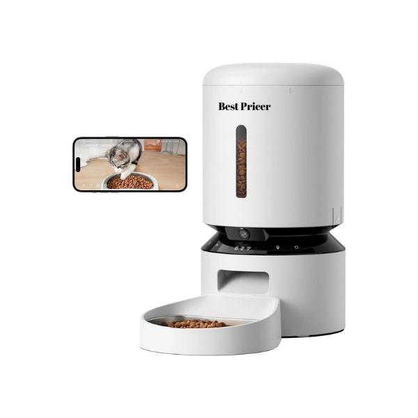 Best Pricer™ Automatic Cat Feeder with Camera (5L) | 1080p HD Live Monitoring | Smart Feeding App | Two-Way Audio | Night Vision | Food Freshness Lock System