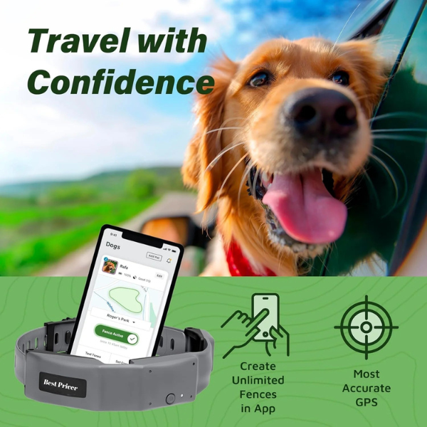 Best Pricer™ GPS Wireless Dog Fence Collar – Omni Model | Accurate & Reliable | Unlimited GPS Fences | 40+ Hour Battery Life | No Subscription Required | For Large Dog Breeds (19"–26" Neck)