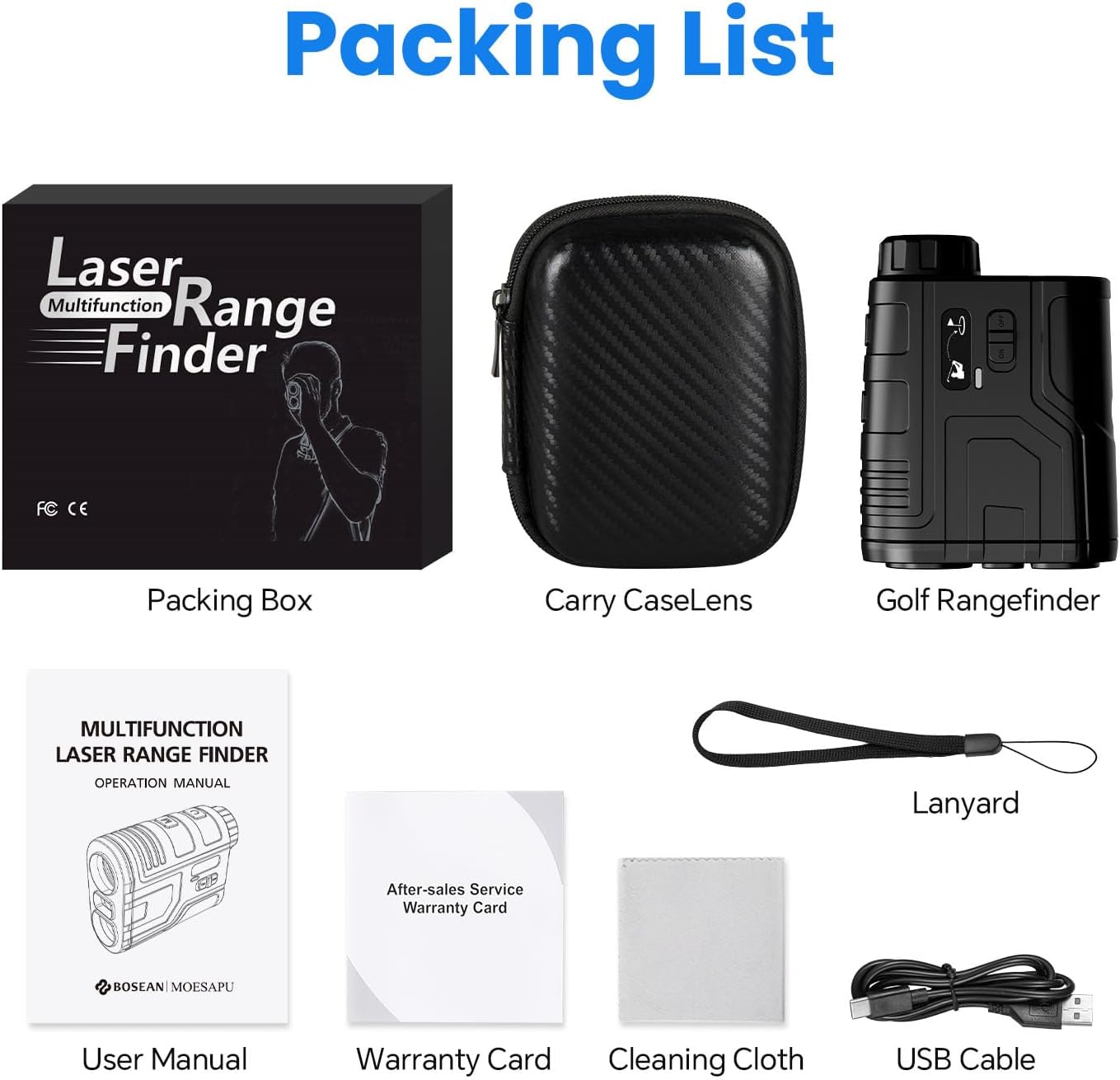 Best Pricer™ Golf Range Finder F1000S | 1200 Yards | Slope ON/OFF | Flag Lock Vibration | 7X Magnification | Rechargeable USB-C | Tournament Legal