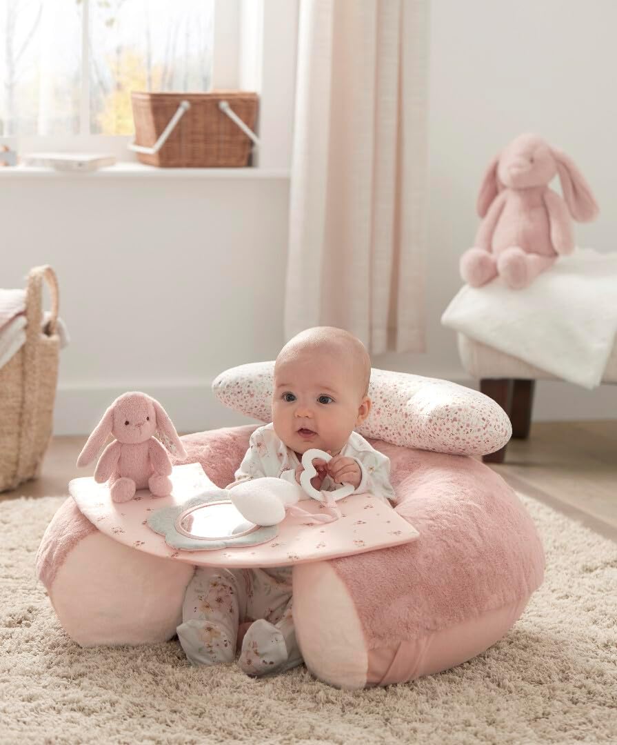 Best Pricer™ Welcome to The World Sit & Play – Pink | Soft Baby Seat | Interactive Sensory Toy | Supportive Sit & Play Cushion