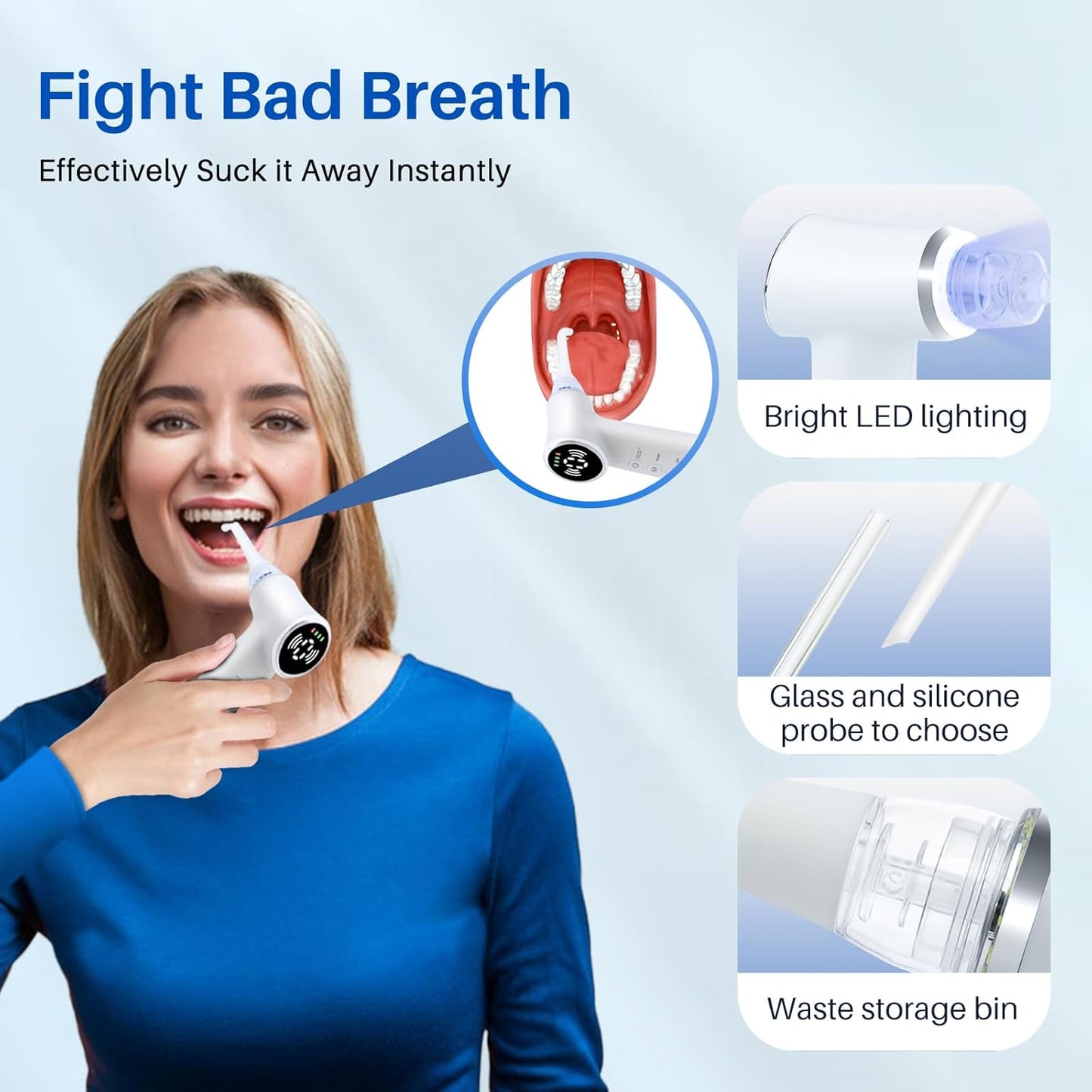 Best Pricer™ Electronic Tonsil Stone Remover Kit | 10-Piece Professional Set | Vacuum Suction Technology | 6 Suction Modes | LED Light | Dentist-Recommended Bad Breath Treatment