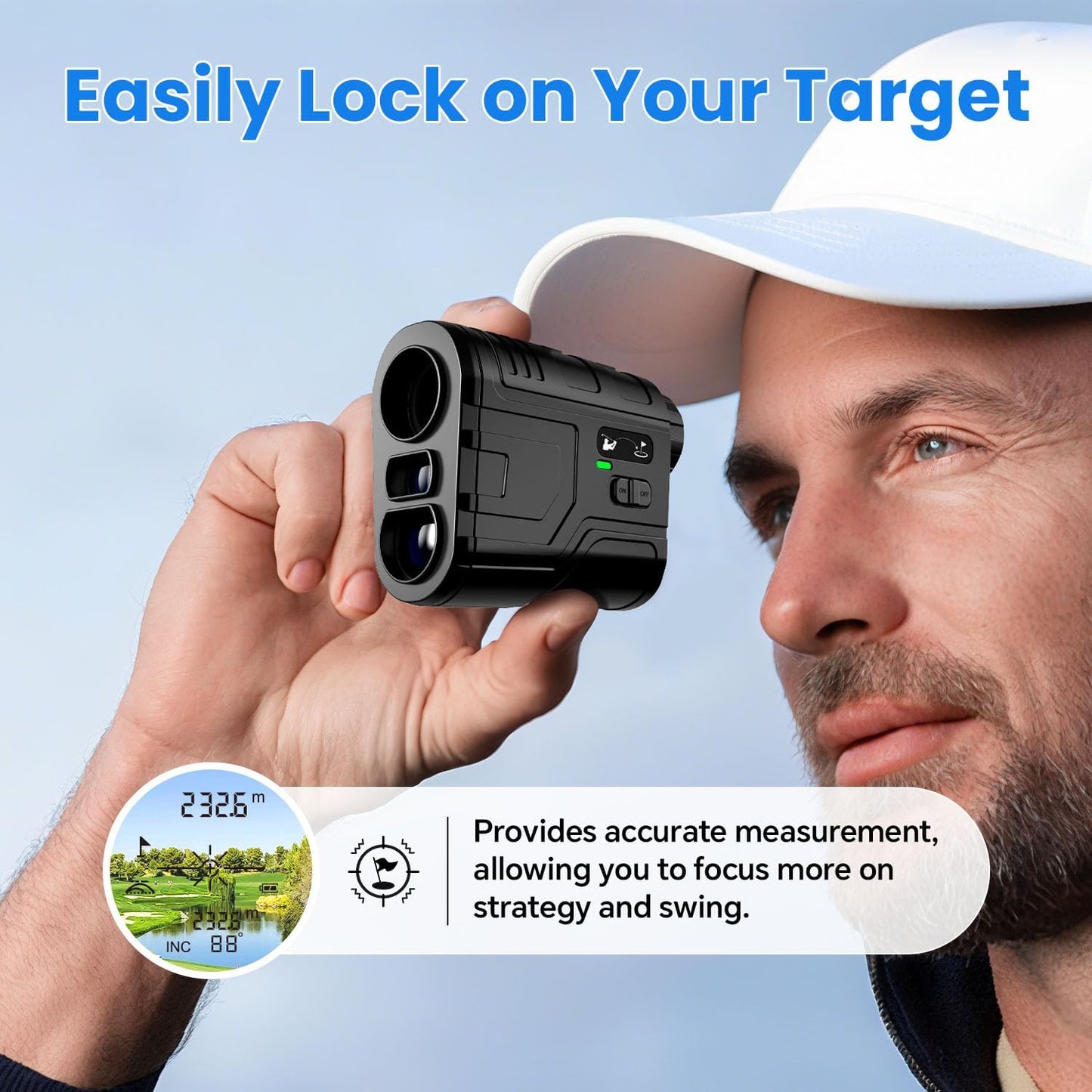 Best Pricer™ Golf Range Finder F1000S | 1200 Yards | Slope ON/OFF | Flag Lock Vibration | 7X Magnification | Rechargeable USB-C | Tournament Legal