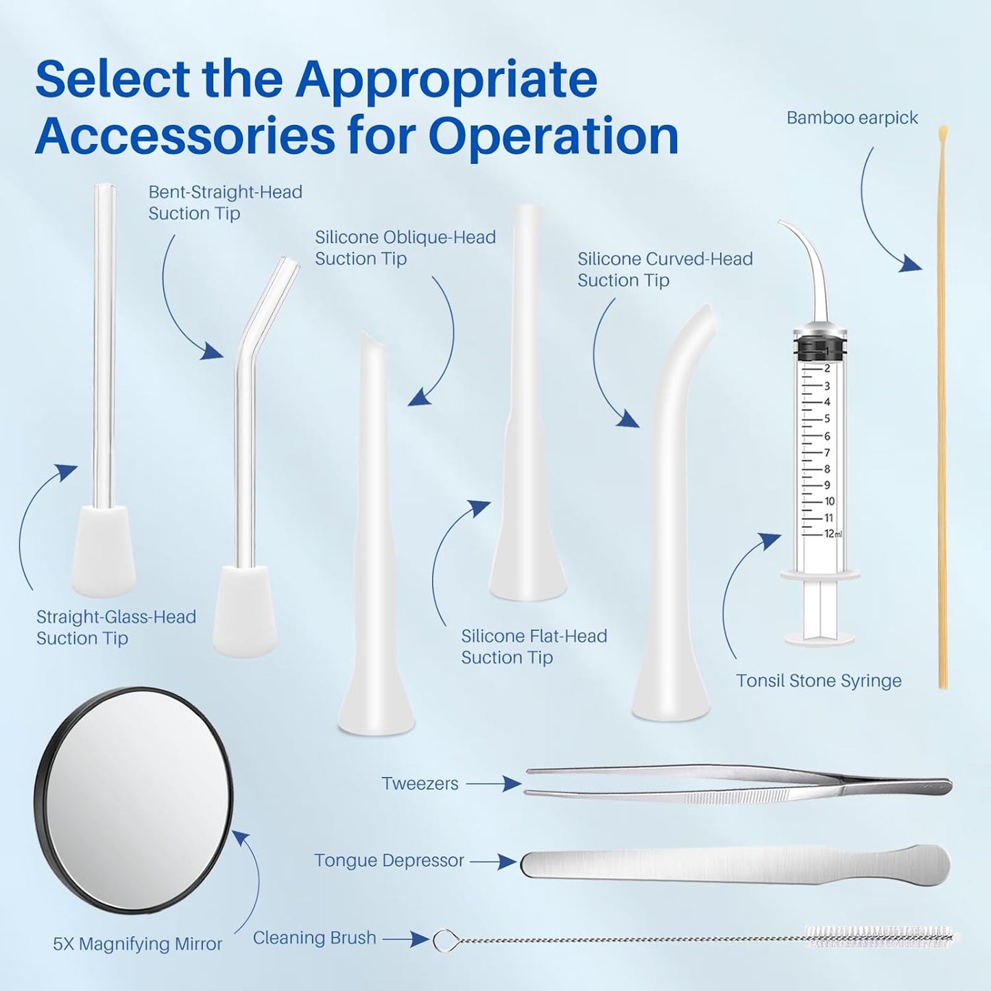 Best Pricer™ Electronic Tonsil Stone Remover Kit | 10-Piece Professional Set | Vacuum Suction Technology | 6 Suction Modes | LED Light | Dentist-Recommended Bad Breath Treatment