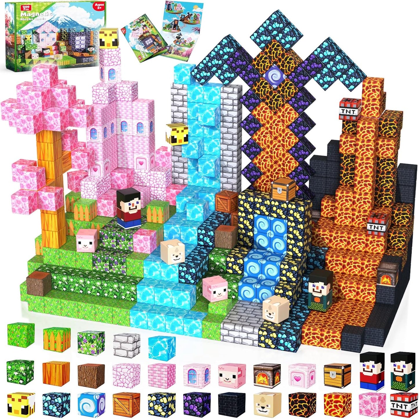Best Pricer™ 200PCS Magnetic Building Blocks Set | STEM Montessori Toy | Creative Stacking Cubes | Sensory Learning Construction Set | For Kids Age 3–10+