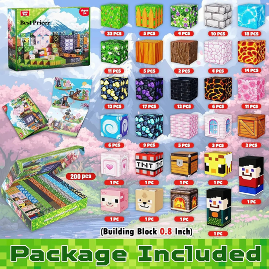 Best Pricer™ 200PCS Magnetic Building Blocks Set | STEM Montessori Toy | Creative Stacking Cubes | Sensory Learning Construction Set | For Kids Age 3–10+