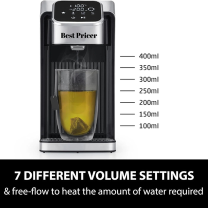 Best Pricer™ HW 770 Instant Hot Water Dispenser | Hot Water in 7 Seconds | Up to 50% Energy Savings | 13 Temperature Settings | 8 Dispense Quantities | Memory Function