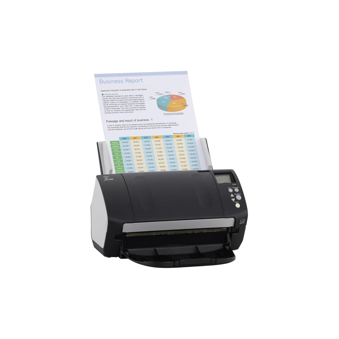 Fujitsu fi-7180 Document Scanner – 80 ppm / 160 ipm, Duplex, 600 dpi, 100-Sheet ADF – PA03670-B005