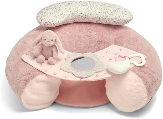 Best Pricer™ Welcome to The World Sit & Play – Pink | Soft Baby Seat | Interactive Sensory Toy | Supportive Sit & Play Cushion