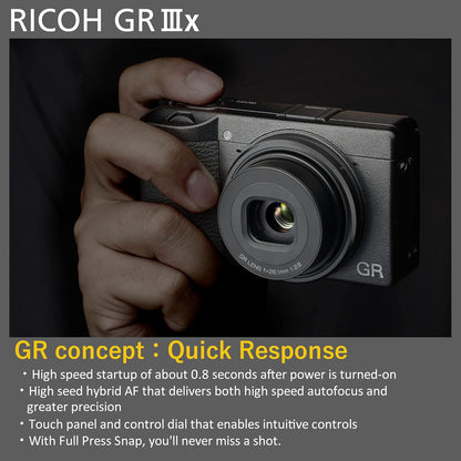Ricoh GR IIIx Digital Camera – 40mm f/2.8 Lens, 24.2MP APS-C Sensor, Fast Hybrid AF