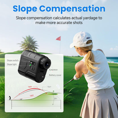 Best Pricer™ Golf Range Finder F1000S | 1200 Yards | Slope ON/OFF | Flag Lock Vibration | 7X Magnification | Rechargeable USB-C | Tournament Legal