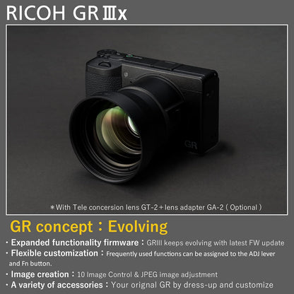 Ricoh GR IIIx Digital Camera – 40mm f/2.8 Lens, 24.2MP APS-C Sensor, Fast Hybrid AF