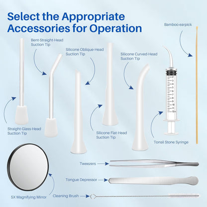 Best Pricer™ Electronic Tonsil Stone Remover Kit | 10-Piece Professional Set | Vacuum Suction Technology | 6 Suction Modes | LED Light | Dentist-Recommended Bad Breath Treatment
