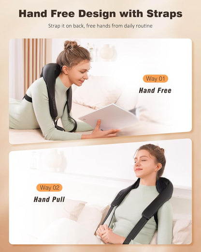 Best Pricer™ 4D Shiatsu Cordless Neck & Shoulder Massager with Heat (2025 Model) | Deep Tissue Therapy | 2 Heat Levels | 2500mAh Rechargeable Battery | Portable & Hands-Free Design