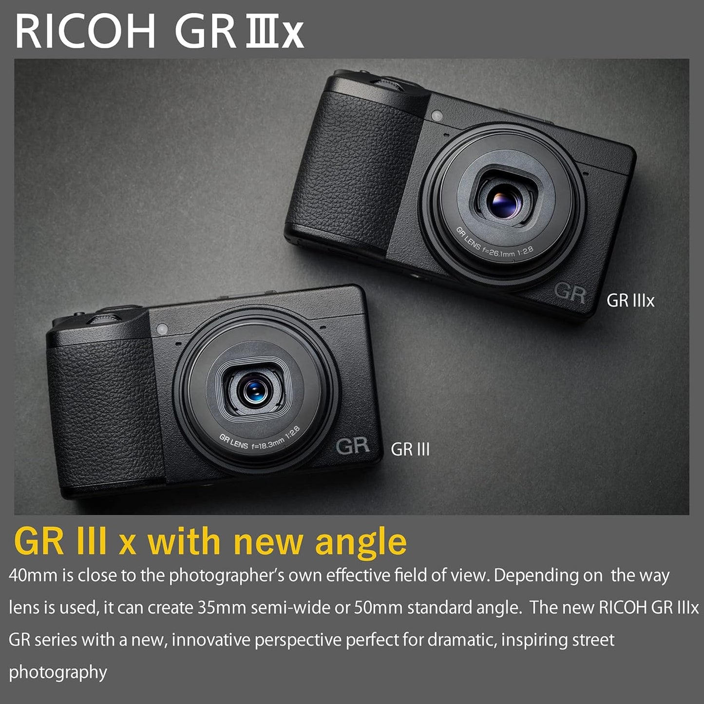 Ricoh GR IIIx Digital Camera – 40mm f/2.8 Lens, 24.2MP APS-C Sensor, Fast Hybrid AF
