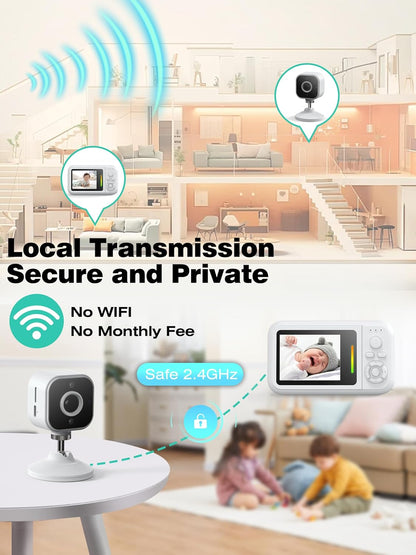 Best Pricer™ Baby Monitor with Camera & Night Vision | 1080 P HD Video | Cot Clip & Holder | 2-Way Talk | Temperature Sensor | Subscription-Free