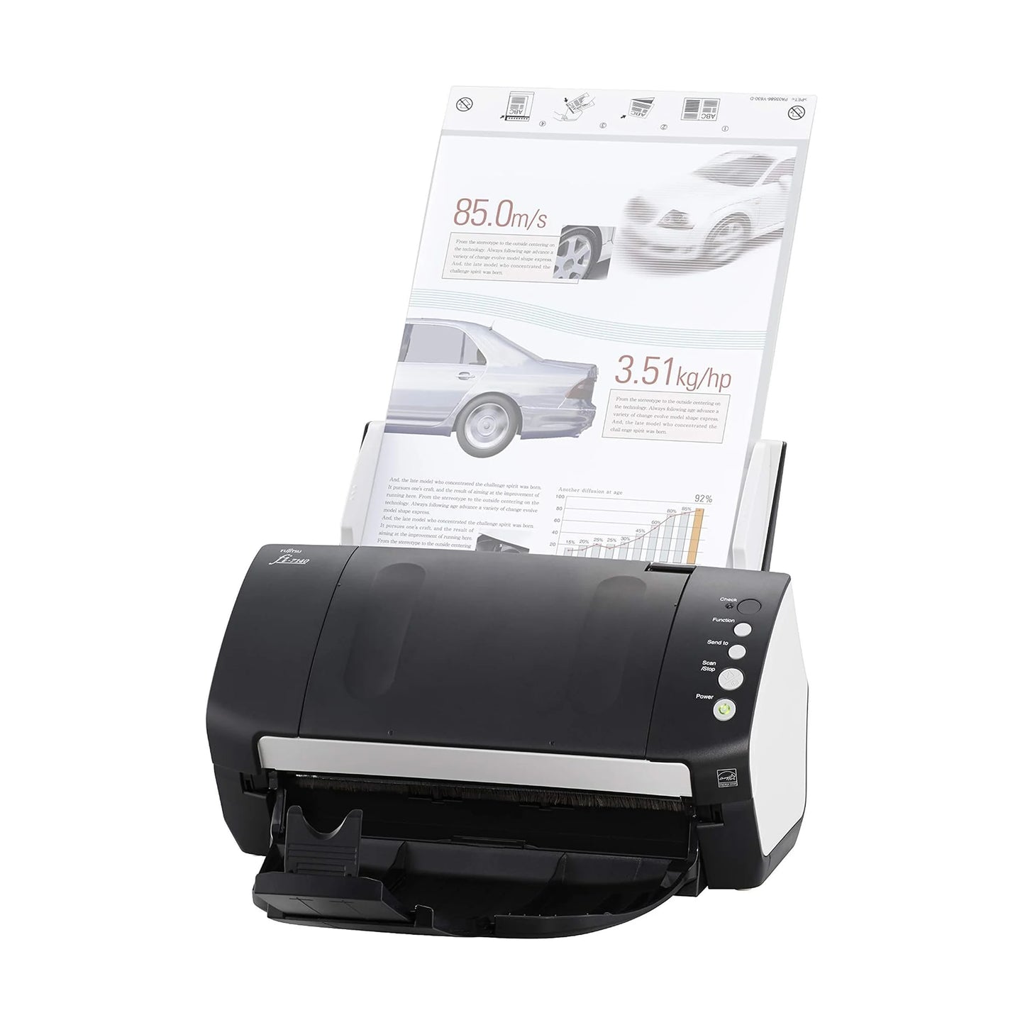 Fujitsu fi-7140 PA03670-B105 Color Duplex Scanner – 600 DPI, 40 PPM, 80-Sheet ADF