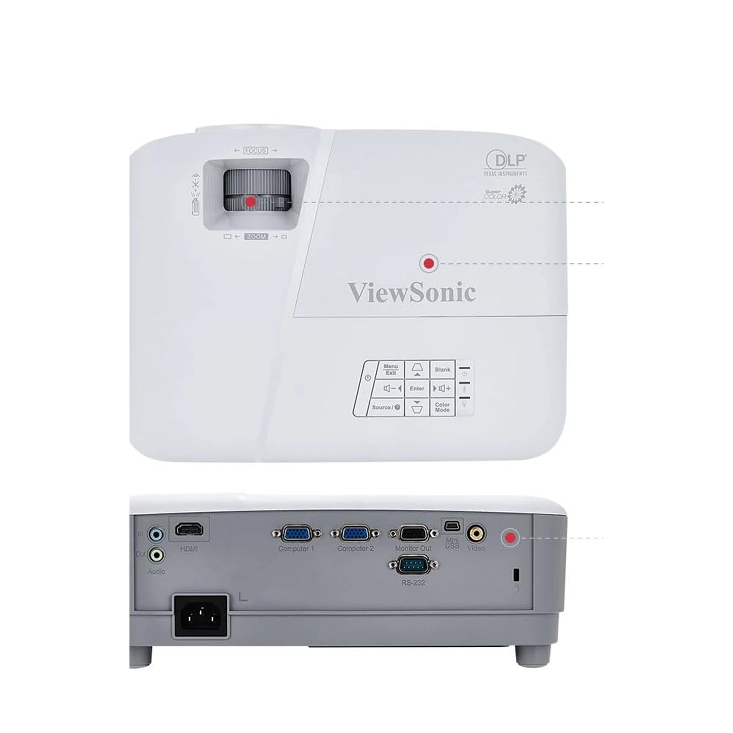ViewSonic PA503W WXGA Projector | 3800 ANSI Lumens | 1280x800 | HDMI | 1.1x Optical Zoom