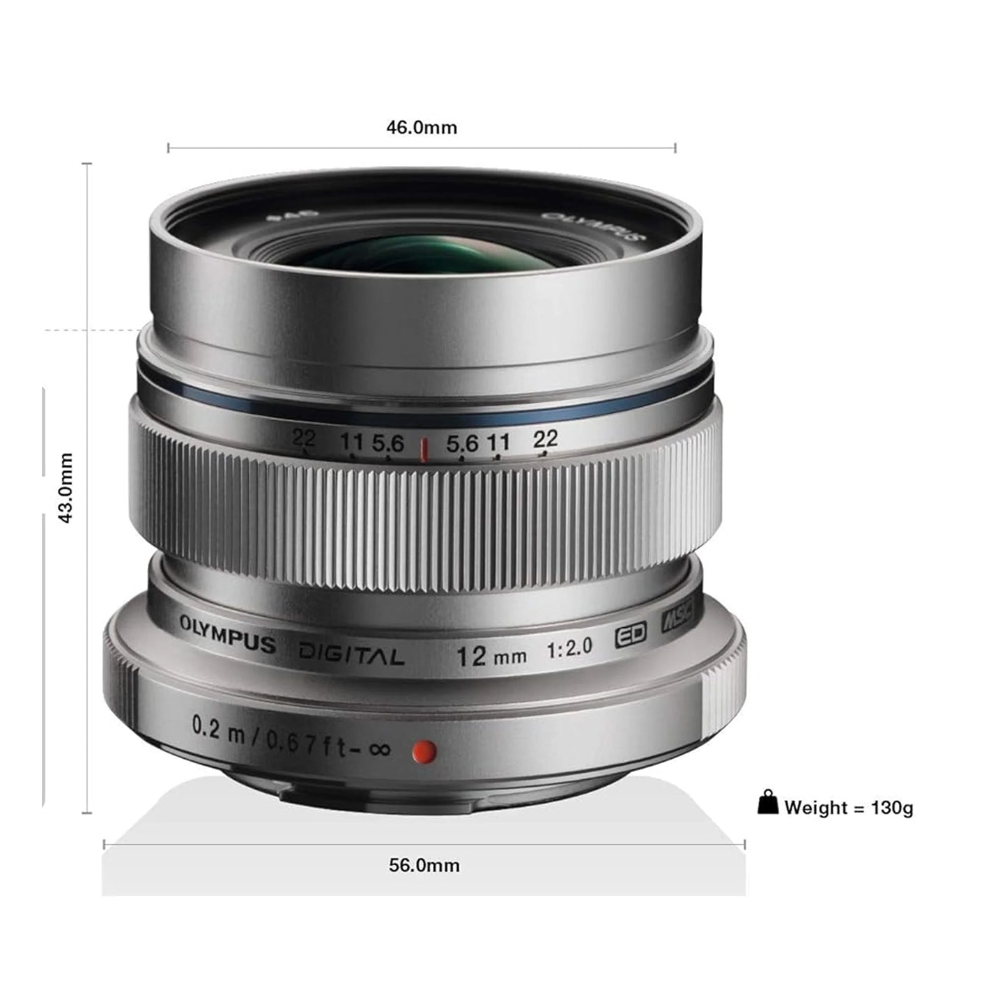 Olympus M.Zuiko ED 12mm F2.0 (Silver)