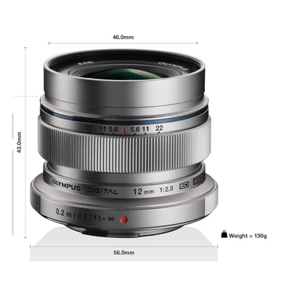 Olympus M.Zuiko ED 12mm F2.0 (Silver)