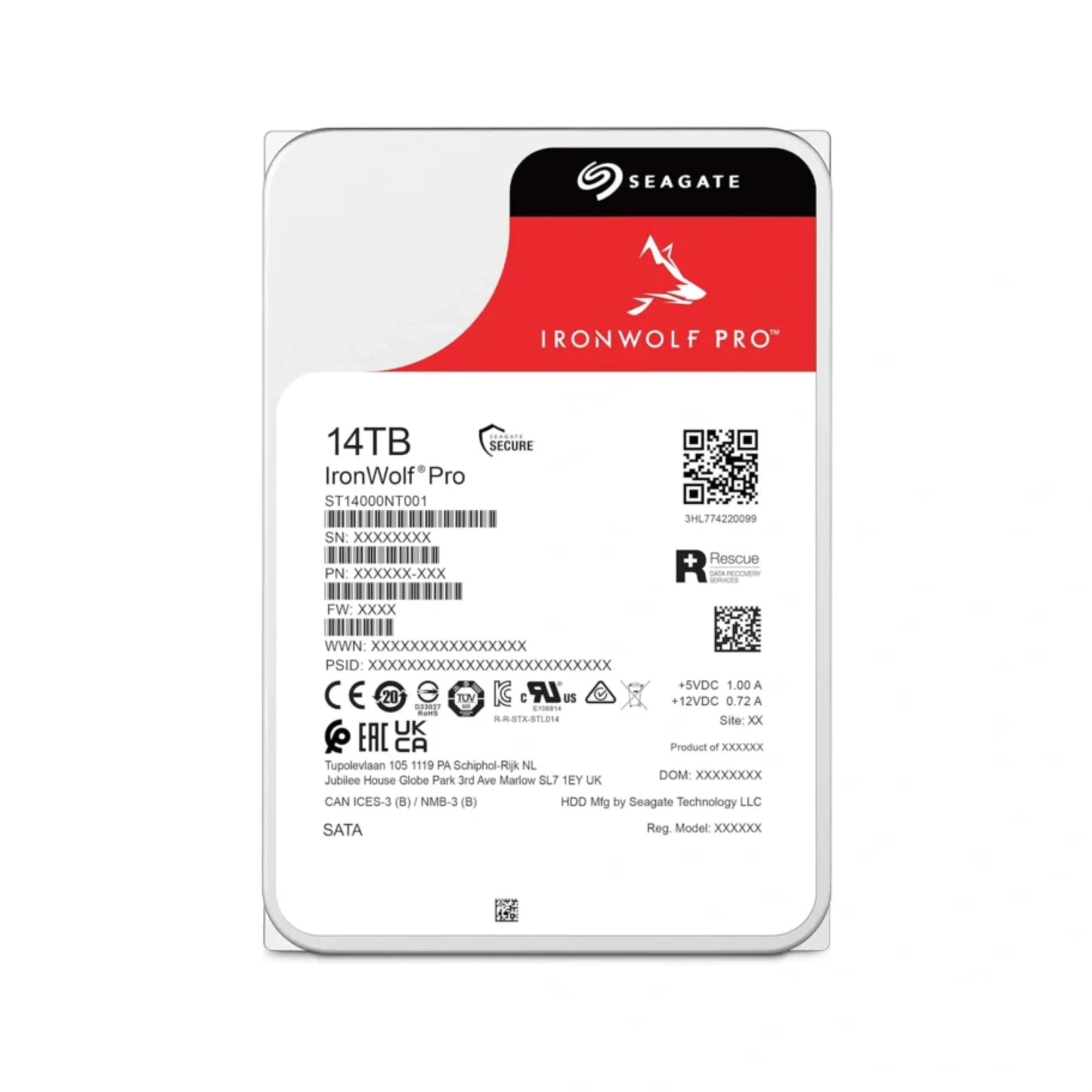 Seagate IronWolf Pro 14TB Enterprise NAS Internal HDD (ST14000NT001)