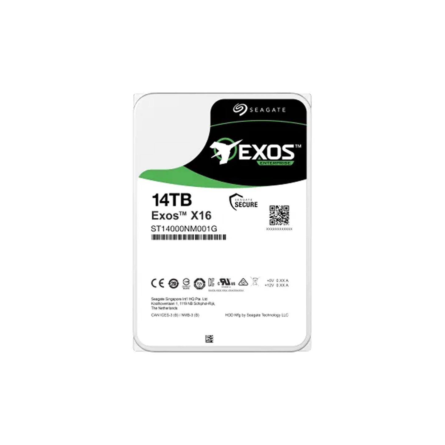 Seagate ST14000NM001G Exos X16 14TB 7200 RPM SATA 6Gb/s 3.5-Inch Enterprise Hard Drive